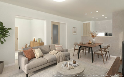 【完成予想図】 | 【LDK　イメージパース】
※画像は設計図面を基に作成したイメージです。