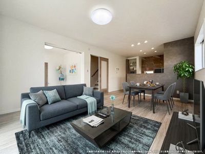 【居間・リビング】 | 【LDK　CG家具設置イメージ】
※画像に含まれる家具家電はCGで作成されたイメージです。実際の物件には付帯しません。