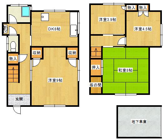 大日丘1-10-1貸家の間取り