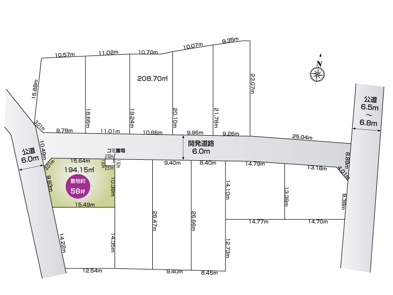【伊勢崎市太田町12区画12号地　区画図】