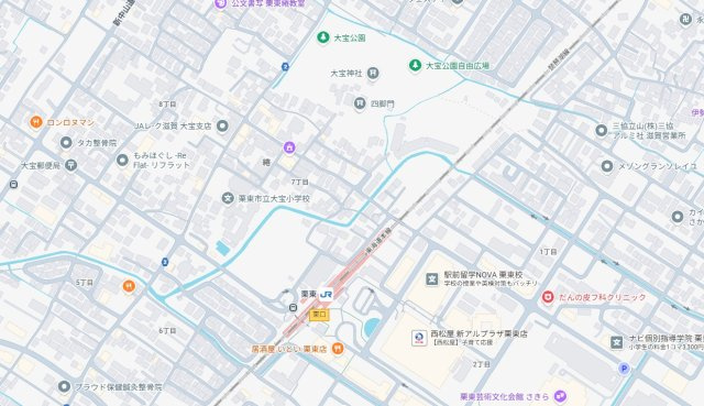 現地説明会開催　栗東市綣　新築一戸建ての地図