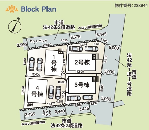 ♥♥糸満市座波第2-2号棟（全4棟）の区画図|駐車スペース
