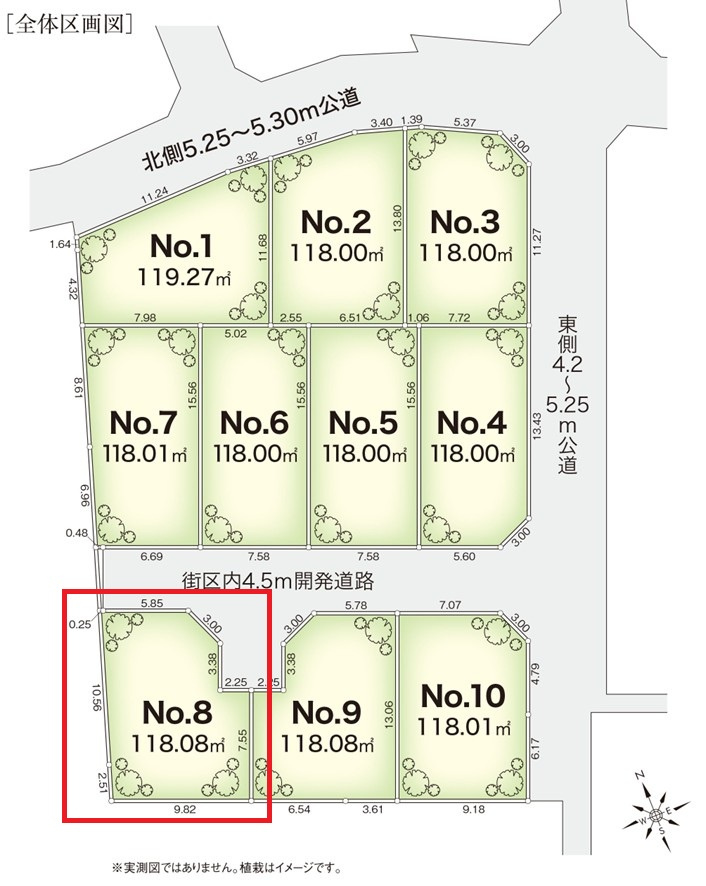 プレスティア昭島　宅地分譲全10区画売地　昭島市宮沢町　8号区　建築条件なしの地図