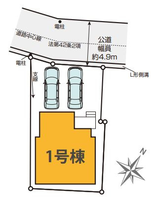 【区画図】 | 西東京市栄町２丁目　新築戸建て | 駐車スぺ―スが並列で2台分あり