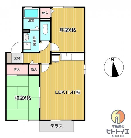 サンライズ稲富の間取り|2LDKです