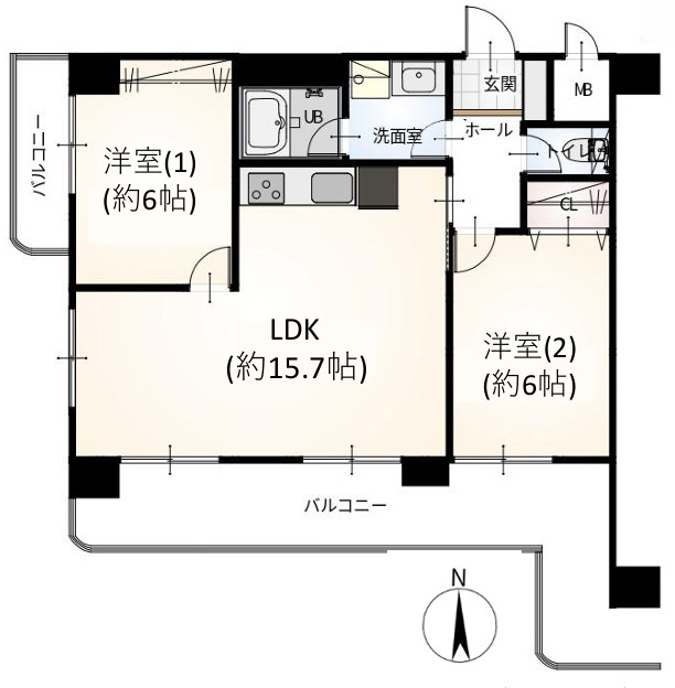 朝日プラザ広瀬川の間取り