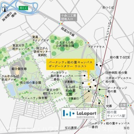 パークシティ柏の葉キャンパス　ザ・ゲートタワー　ウエストの地図