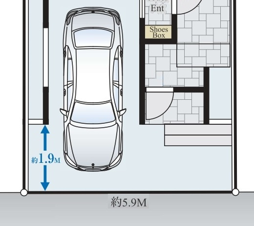 練馬区早宮1丁目 限定1棟のその他|ワンボックス車も駐車可能なゆとりの駐車スペース
道路から1.9ｍ下げて建物を建築しているので車庫入れしやすいです
大切なお車を雨風から守るビルトインガレージです