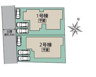 宇都宮市花房3丁目 2期 全2棟の区画図|〇スーパー、コンビニ徒歩圏内♪全２邸〇