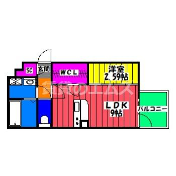 【間取り】 | レジデンシャルジェム井尻駅 | レジデンシャルジェム井尻駅の間取り