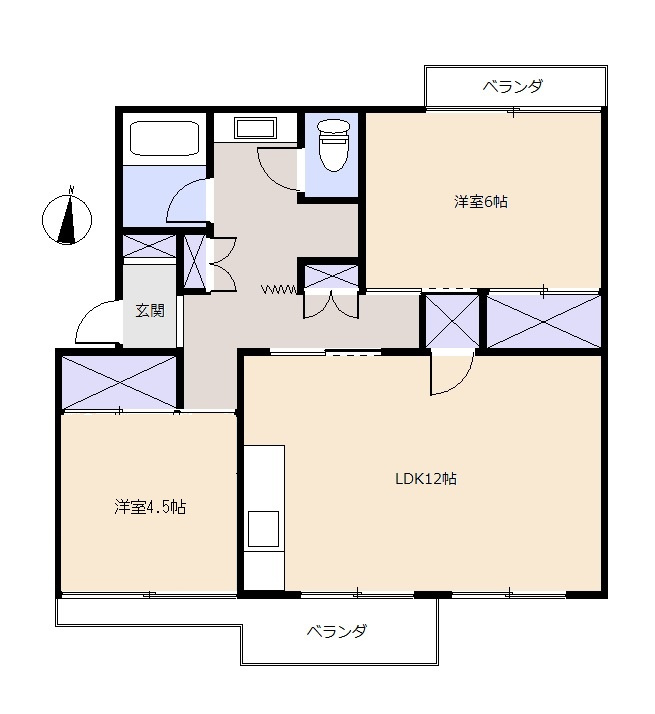 S1754R　蓮台寺コーポの間取り