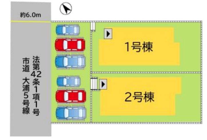 八幡西区大浦1丁目2期の区画図