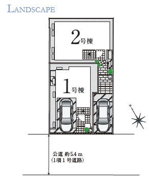 浦安市富士見１丁目　新築戸建て　全２棟の区画図