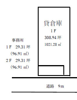 門真市桑才新町貸倉庫165万円の間取り