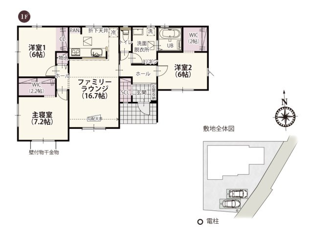 【間取り】 | 使い勝手のいい平屋に収納スペースをしっかり確保した巣居心地のいいプラン。独立居室があることで客間やワークスペースとしても活用できそう！