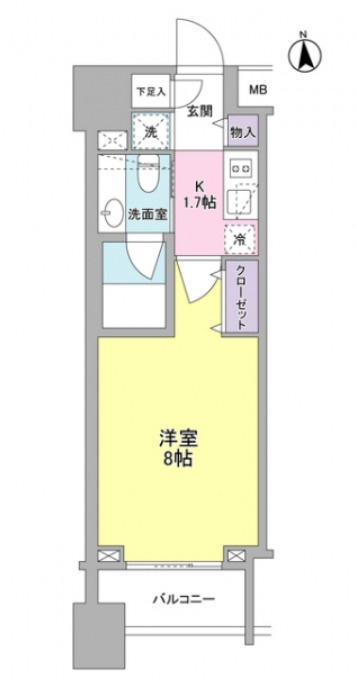 パークフラッツ中目黒　ペット相談　トランクルーム　南向きの間取り