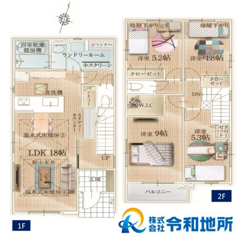 新築戸建　茅ヶ崎市東海岸北5丁目の間取り|家族分の居室と収納を確保したファミリータイプ4LDKの間取り♪