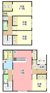 【間取り】 | 心輝ホーム／宇部市中村3丁目 新築建売／4LDK・2階建 | 家族の動線が込み合わないように、普段の動きがよりスムーズに出来るよう考慮しています。