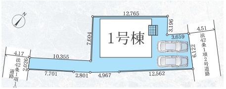 藤沢市大庭4期　新築戸建　全1棟1号棟の区画図