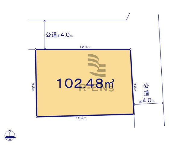 【土地図】 | 練馬区桜台６丁目　売地　A区画 | 100ｍ2超えのゆとりある敷地面積、陽当たりも良好