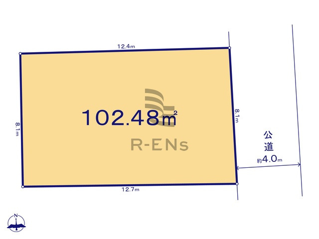 【土地図】 | 練馬区桜台６丁目　売地　B区画 | 100ｍ2超えのゆとりある敷地面積、陽当たりも良好