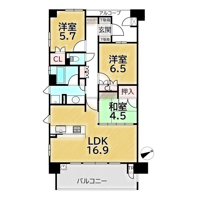 ジ・アーバネックス京都松ヶ崎の間取り