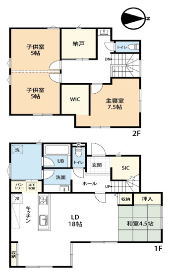 【間取り】 | 加古郡稲美町加古　中古戸建 | 3SLDK+SIC+WICです。