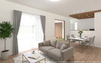 【完成予想図】 | 【LDK　イメージパース】
※画像は設計図面を基に作成したイメージです。