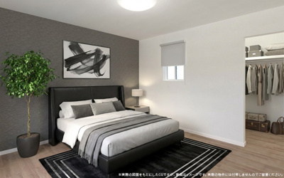 【完成予想図】 | 【主寝室　イメージパース】
※画像は設計図面を基に作成したイメージです。