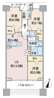 【間取り】 | プラウド大宮