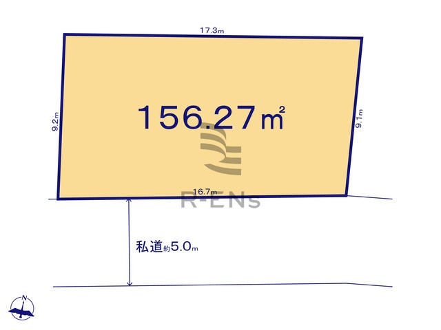 【土地図】 | 西東京市保谷町５丁目　売地 | 土地面積156.27ｍ2の建築条件無売地、登場！