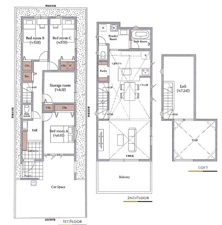 【参考プラン】 | 練馬区高野台３丁目　建築条件付き売地　１区画 | 広々ロフト付き、収納や趣味のスペースとしてもおすすめです