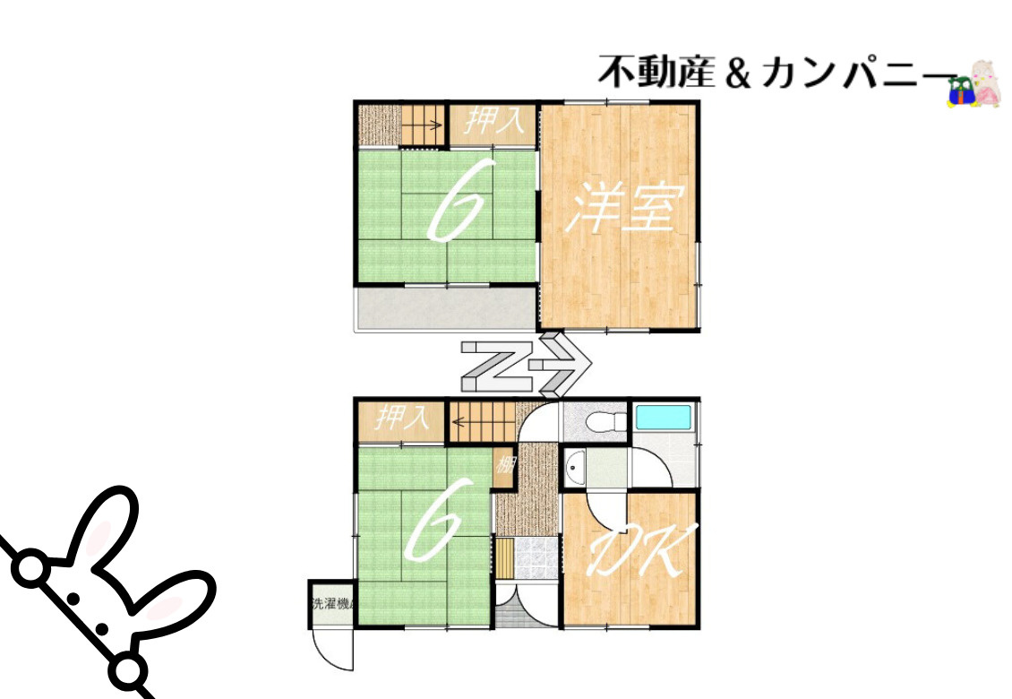 古川南3丁目貸家　はなみずき通り近くの戸建賃貸の間取り