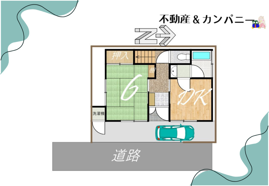 古川南3丁目貸家　はなみずき通り近くの戸建賃貸の区画図