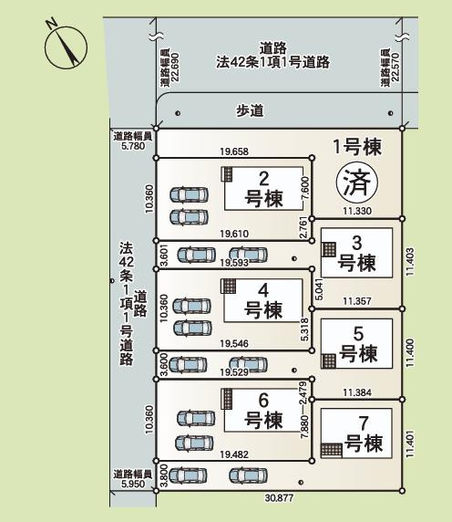 土浦市生田町第4　新築戸建　5号棟の区画図