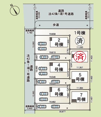 土浦市生田町第4　新築戸建　5号棟の区画図