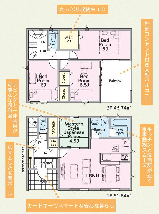 土浦市生田町第4　新築戸建　7号棟の区画図