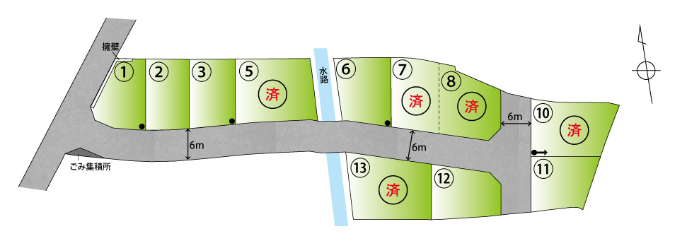 ライフフィールド鳥居Ⅱの区画図