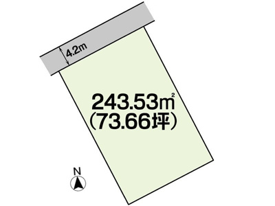 【区画図】 | 土地　玉島阿賀崎　全1区画　73.66坪 | 土地区画図です。