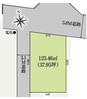 【土地図】 | 比企郡川島町上伊草　建築条件付売地　東武東上線『川越駅』バス22分　【伊草小学区】