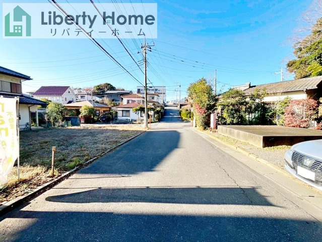 つくばみらい市板橋　売地　70坪の前面道路含む現地写真