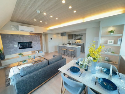 【居間・リビング】 | イニシアイオ目黒学芸大学 | こちらのリビングで趣味の時間をお楽しみください