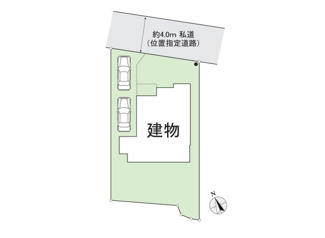【区画図】 | さいたま市西区水判土　中古戸建 | カースペース２台、南側に庭があり陽当たり良好です。