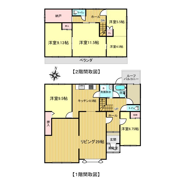 北見市北進町２丁目７番４号　中古売家の間取り|【間取図】リフォーム後の間取図です。和室は全て洋室へリフォームいたします。。