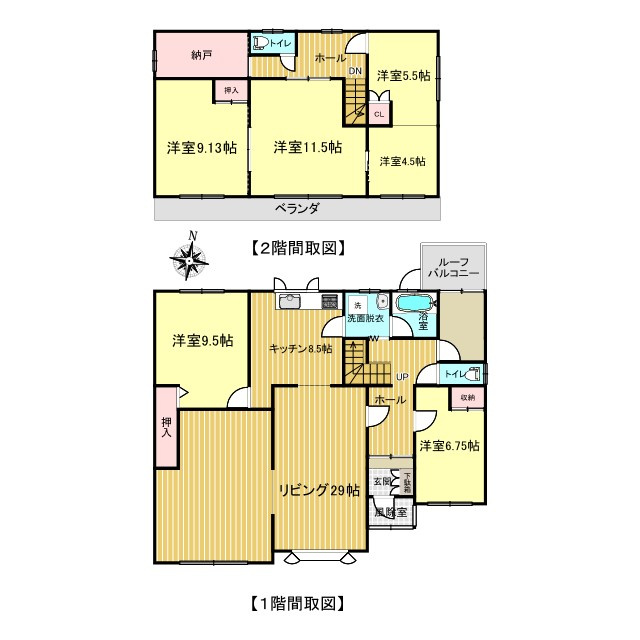 北見市北進町２丁目７番４号　中古売家の間取り|【間取図】リフォーム後の間取図です。和室は全て洋室へリフォームいたします。。