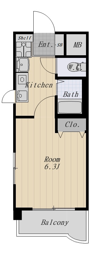 ファミーユ 308号室の間取り
