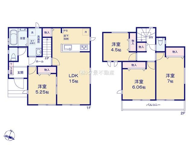 《仲介手数料無料》岩槻区本丸１丁目17-18新築一戸建てハートフルタウンの間取り
