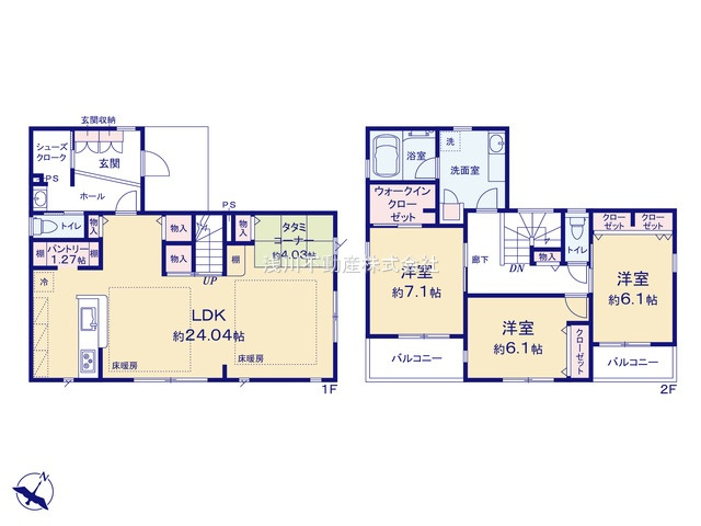 八王子市　絹ケ丘　新築一戸建ての間取り|～南東向き3LDK　開放感のあるワンフロアリビングの間取り～