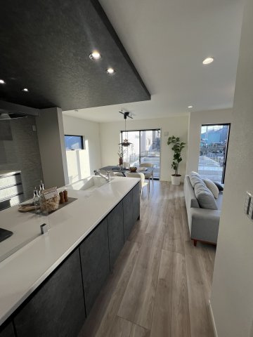 中央区田名　新築戸建全８棟のキッチン|モデルハウス棟のキッチンです