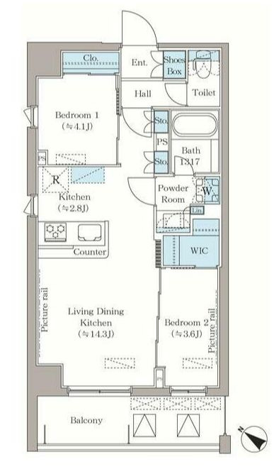 さいたま市南区南本町１丁目の賃貸マンションの間取り